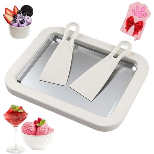 Myfro Roll Ice Cream, Mini-Rolleismaschine, Freezy Bake Frozen Yogurt Rolls Tray For Zuhause, For Selbstgemachten DIY Frozen Yogurt, Kein Strom(White,10.3 * 8.3in) von YOSEDVCB
