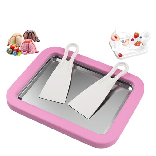 Myfroroll-Eiscreme, Mini-Rolleismaschine For Zuhause, Kühlplatte Aus Edelstahl 304, Mit Edelstahl-Kühlplatte Und 2 Spateln, Selbstgemacht For Gelato, Sorbet Und Frozen Yogurt(Powder) von YOSEDVCB