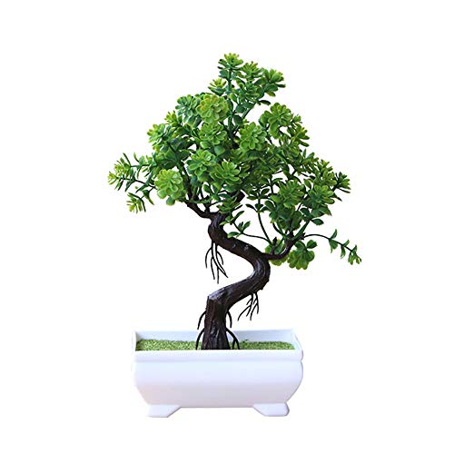 YOSEMITE Künstliche Bonsai-Pflanze im Topf, für Zuhause, Büro, Schreibtischdekoration grün von YOSEMITE