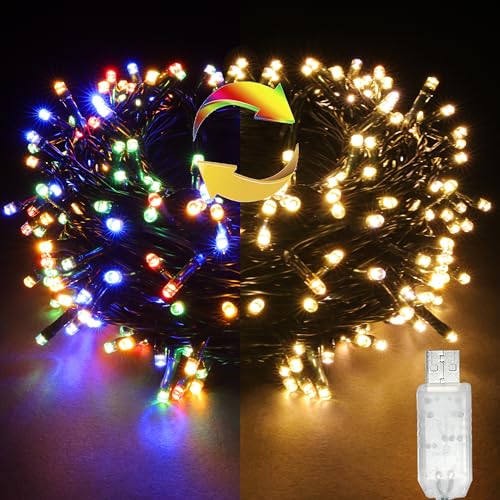 YOSION 10M 100 LED USB Lichterketten Bunt 11 Modi Timer Lichterkette Außen/Innen, für Gärten Weihnachten Partys Halloween Dunkelgrünes Kabel YOSION 10M 100 LED USB Lichterketten Bunt 11 Modi Timer Lichterkette Außen/Innen, für Gärten Weihnachten Partys Halloween Dunkelgrünes Kabel von YOSION
