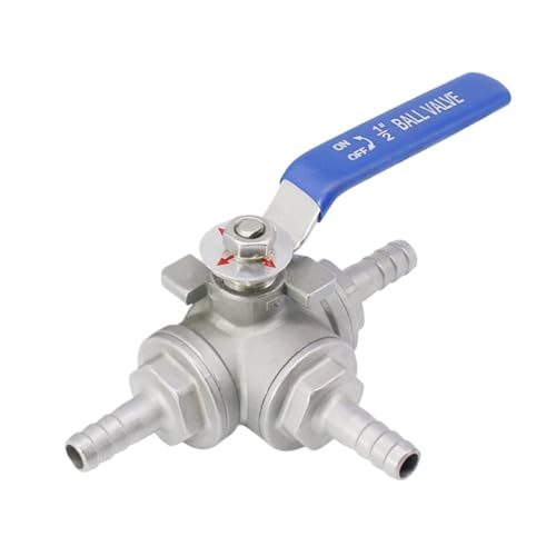 1/2" Stainless Steel Three Way Ball Valve L Type T Type Leather Tube Ball Valve(L TYPE_11MM LEATHER TUBE) von YOSLQRRCX