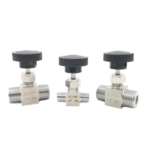 1/8 "1/4" 3/8 "1/2" BSP Gleich Außengewinde SS 304 Edelstahl Flow Control Abschaltung Nadel Ventil(3/8") von YOSLQRRCX