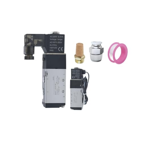 1/8" Magnetventil 4V110-06 Einzelspule, vorgesteuert, elektrisch, 2 Positionen, 5 Wege, Anschlussdose oder Auslasskabel(Outlet wire DC12V) von YOSLQRRCX