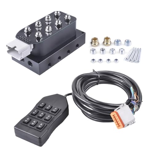 12V Universal 4 Wege Magnetventil Air Ride Suspension Verteiler Magnetventil Mit 9 Tasten Schalter Controller 12V Universal 4 Wege Magnetventil Air Ride Suspension Verteiler Magnetventil Mit 9 Tasten Schalter Controller von YOSLQRRCX