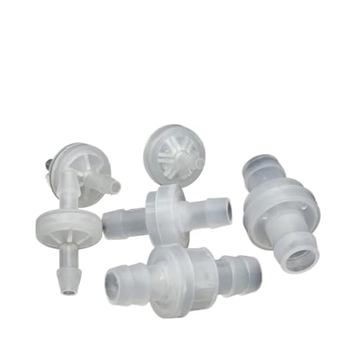 2/10Pcs Plastic One Way Valve Water Non-Return Water Inline Fluids Check Valves 3 4 6 8 10 12mm for Fuel Gas Liquid Air(Transparent-4mm,10 Pcs) von YOSLQRRCX