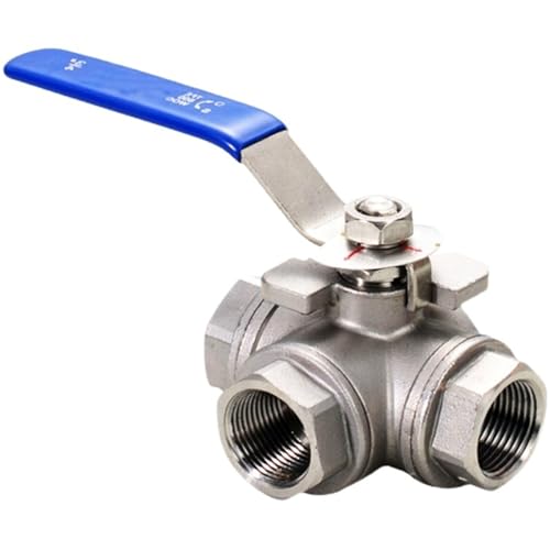 3/4" Three Way T-L Type Stainless Steel 304 Ball Valve DN20 BSP Threaded End Industrial Grade for Plumbing And Pneumatic Systems(T Type) von YOSLQRRCX