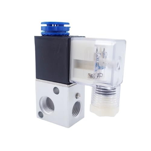3-Wege-Pneumatik-Aluminium-Magnetventil 3V1-M5 3V1-06/08 Anschluss M5, 1/8" 1/4" BSP AC DC Mikro-Steuergas-Elektroventil(1/8",12V) von YOSLQRRCX