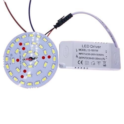 3W 7W 12W 18W 24W 36W 5730 SMD Light Board Led Lamp Panel For Ceiling + AC 100-265V LED Power Supply Driver Combination(White,7W) von YOSLQRRCX