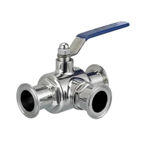 4" 304 Stainless Steel Sanitary Ball Valve 3 Three Way DN100 102MM Tri Clamp Ferrule Type For Food Homebrew Diary(T type) von YOSLQRRCX