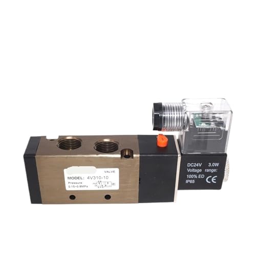 4V310-10 Magnetventile Luft-Gas-Regelventil 3/8 Zoll BSP 2 Positionen 5 Anschlüsse 2/5 Wege 12 V DC 24 V DC 110 V 220 V AC(With 12mm,4V310-10 DC24V) von YOSLQRRCX