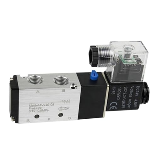 4v210-08 Pneumatic Electric Solenoid Valve 5 Way 2 Position Control Air Gas Magnetic 4V210-08 DC12V DC24V AC220V AC110V(With 10mm fittings) von YOSLQRRCX