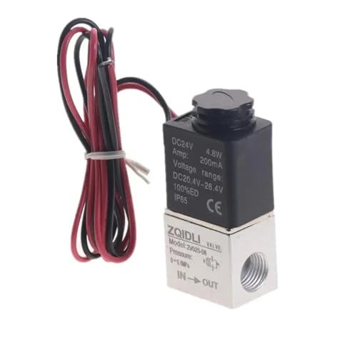 Kompressorventil 1/4" Normalerweise Geschlossene Pneumatische Aluminium-Magnetventile 12V 24V Spannung For Luft(2V025-Wire-BT-8mm,12V DC) von YOSLQRRCX