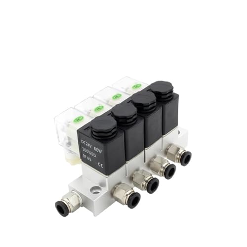 Magnetventil stromlos geschlossen 2V025-06 AC110V AC220V DC12V24V Mehrwege-Kombinationsventil Luftmagnet Pneumatisch 2V025-08(AC110V 8mm fittings) von YOSLQRRCX