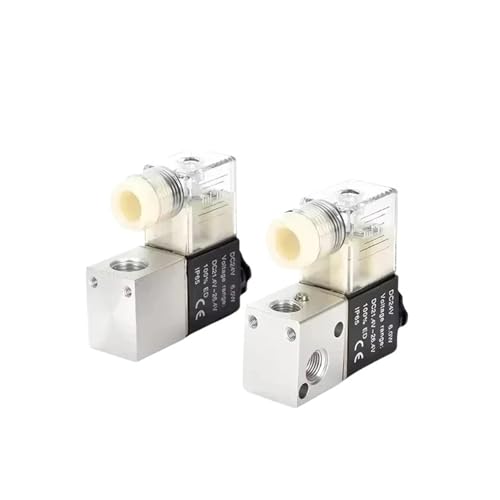 Pneumatic Solenoid Valves 2v025-08 3V1-06 2 Position 2 Way 1/4 Air Solenoid Valve AC 110V 220V Control Valve DC 12V 24V(3V1-06 AC110V) von YOSLQRRCX
