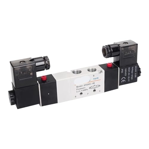 Pneumatisches 5/3-Wege-Doppelmagnetventil 4V130C-06/M5 4V230C-08 4V330C-10 EP-Umschaltventil 12 V 24 V 110 V 220 V(4V230E-06) von YOSLQRRCX