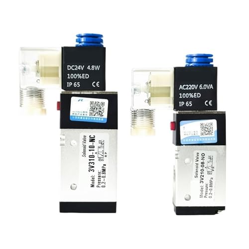Pneumatisches Magnetventil 24 V 3V210-08 3V210-08-NO 3V310-10-NC 3V310-10-NO 3-Wege-Schließer-Luftventile(3V310-10-NC 12mm) von YOSLQRRCX