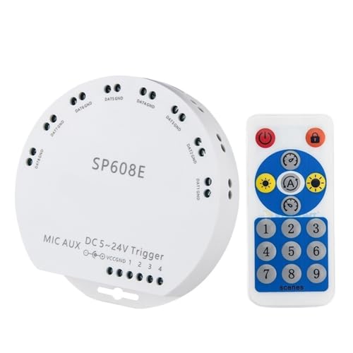 SP608E DC5V-24V Music Controller 8CH Signal Built In Mic WS2811 WS2812B WS2815 Remote APP Control LED Strip Light Controller SP608E DC5V-24V Music Controller 8CH Signal Built In Mic WS2811 WS2812B WS2815 Remote APP Control LED Strip Light Controller von YOSLQRRCX