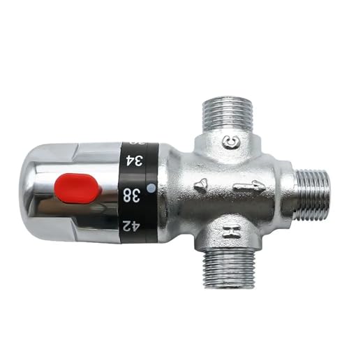 Thermostatic Mixing Valve Bathroom Faucet Temperature Mixer Control Thermostatic Valve Home Improvement(Silver) von YOSLQRRCX