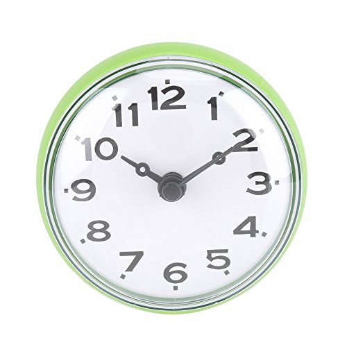 Yosoo wasserdichte Dusche Uhr mit Saugnapf Runden Arabischen Digitalen Zifferblatt für Bad Dusche Uhr Bad Küche Zubehör Banduhr Wandmontage(grün) von Yosoo