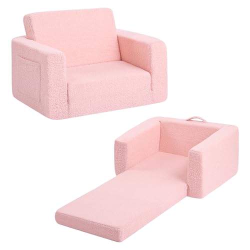 YOTATING 2-in-1 Kids Sofa Chair, Convertible Toddler Chair Flip Out Chirldren Sofa Chair Folding Kids Play Sofa with Side Pockets Armrest Chair for Girl or Boy von YOTATING