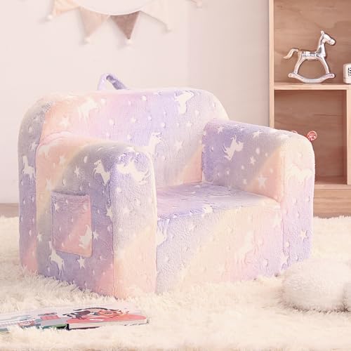 YOTATING Kids Sofa Toddler Chair, Chirldren Couch with Side Pockets with Removable and Washable Cover Carrying Handle Toddler Armrest Chair Kids Read Sofa for Girl or Boy von YOTATING