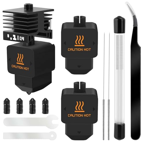 YOTINO 0.4MM A1 Mini Hotend-Set, Extruder-Druckkopf Hot End mit Silikon Sock, 0,4 mm Hardened Steel Düse, und Reinigungswerkzeuge für H2D/H2D Laser, A1/A1 mini 3D printer YOTINO 0.4MM A1 Mini Hotend-Set, Extruder-Druckkopf Hot End mit Silikon Sock, 0,4 mm Hardened Steel Düse, und Reinigungswerkzeuge für H2D/H2D Laser, A1/A1 mini 3D printer von YOTINO