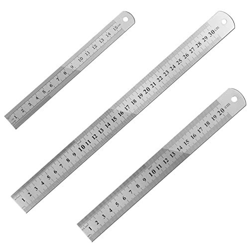YOTINO 3Pcs Edelstahl-Lineale Präzisions Doppelseitenskala Metall Metall Lineal Doppelseitenskala Kante MesswerkzeugMetrisch und Imperial Gerader Rand LinealPräzision15cm / 20cm / 30cm YOTINO 3Pcs Edelstahl-Lineale Präzisions Doppelseitenskala Metall Metall Lineal Doppelseitenskala Kante MesswerkzeugMetrisch und Imperial Gerader Rand LinealPräzision15cm / 20cm / 30cm von YOTINO