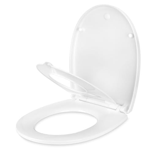 YOTOREE Toilettendeckel mit Kindersitz, 2 in 1 WC-Sitz Toilettensitz mit Absenkautomatik, O Form Duroplast Klodeckel mit Verstellbaren Scharnieren, Quick-Release Funktion für einfach Reinigung, Weiß YOTOREE Toilettendeckel mit Kindersitz, 2 in 1 WC-Sitz Toilettensitz mit Absenkautomatik, O Form Duroplast Klodeckel mit Verstellbaren Scharnieren, Quick-Release Funktion für einfach Reinigung, Weiß von YOTOREE