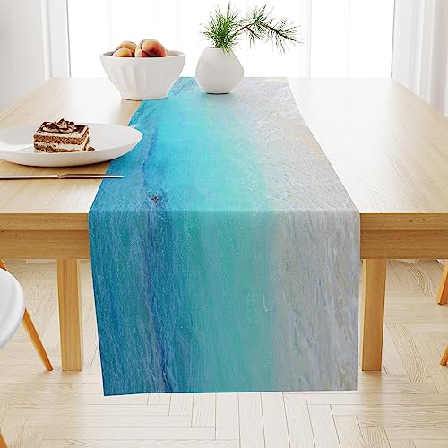 YOTOYOU Ozeanstrand Sommer Tischläufer Winter Frühling Saisonnal Küche Tisch Dekoration drinnen draußen Urlaub Party Wohnzimmer Dekor 40x240cm von YOTOYOU