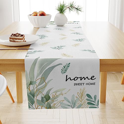 YOTOYOU Pflanzen Seegras Sommer Tischläufer Winter Frühling Saisonnal Küche Tisch Dekoration drinnen draußen Urlaub Party Wohnzimmer Dekor 40x140cm von YOTOYOU