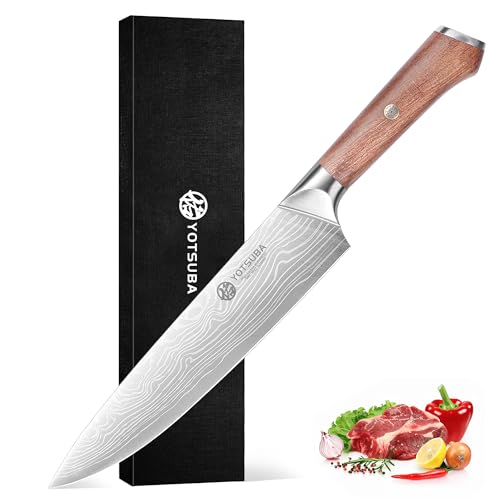 YOTSUBA Japanisches Kochmesser, Profi Küchenmesser Messer, Klingenlänge 22cm Scharfe Küchenmesser Allzweckmesser aus Hochwertigem Edelstahl, Fleischmesser Chefmesser mit Ergonomischem Griff, Pakkaholz YOTSUBA Japanisches Kochmesser, Profi Küchenmesser Messer, Klingenlänge 22cm Scharfe Küchenmesser Allzweckmesser aus Hochwertigem Edelstahl, Fleischmesser Chefmesser mit Ergonomischem Griff, Pakkaholz von YOTSUBA