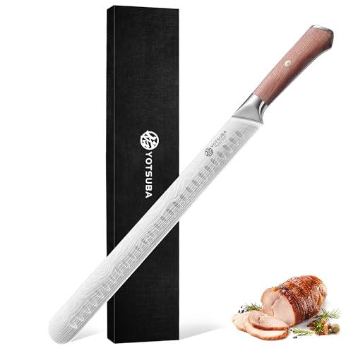 YOTSUBA Schinkenmesser, 30cm Tranchiermesser, Küchenmesser Scharfes Edelstahl BBQ-Messer, Hochwertigem Stahl Filetiermesser Fleisch mit Ergonomischem Griff von YOTSUBA
