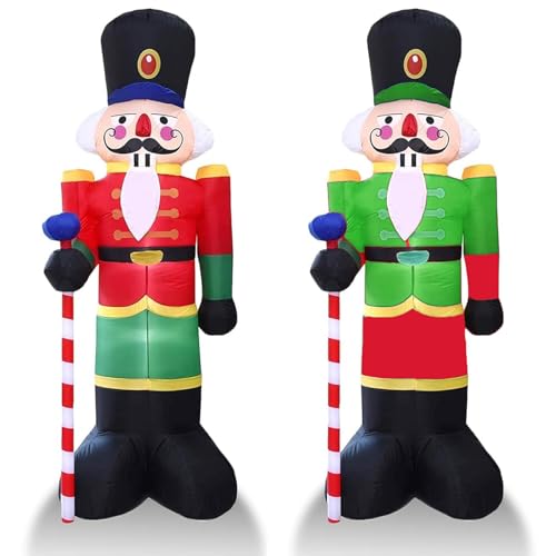 YOUBEMAGIC 2,4 m H Set mit 2 Stück Weihnachten Der Nussknacker aufblasbar mit eingebauten LED-Lichtern, aufblasbare Weihnachtsdekoration für den Innen- und Außenbereich (2,4 m H rot und grün YOUBEMAGIC 2,4 m H Set mit 2 Stück Weihnachten Der Nussknacker aufblasbar mit eingebauten LED-Lichtern, aufblasbare Weihnachtsdekoration für den Innen- und Außenbereich (2,4 m H rot und grün von YOUBEMAGIC
