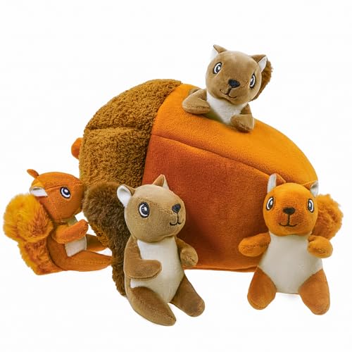 YOUBEMAGIC Hide and Seek Hundespielzeug, quietschend, sitzende Eichhörnchen, Plüschspielzeug mit Knisternuss, interaktives Hundespielzeug, um sie zu beschäftigen, Haustierzähne sauber zu halten YOUBEMAGIC Hide and Seek Hundespielzeug, quietschend, sitzende Eichhörnchen, Plüschspielzeug mit Knisternuss, interaktives Hundespielzeug, um sie zu beschäftigen, Haustierzähne sauber zu halten von YOUBEMAGIC