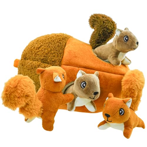 YOUBEMAGIC Hide and Seek Hundespielzeug, quietschende liegende Eichhörnchen, Plüschspielzeug mit Knisternuss, interaktives Hundespielzeug, um sie zu beschäftigen, Haustierzähne sauber zu halten YOUBEMAGIC Hide and Seek Hundespielzeug, quietschende liegende Eichhörnchen, Plüschspielzeug mit Knisternuss, interaktives Hundespielzeug, um sie zu beschäftigen, Haustierzähne sauber zu halten von YOUBEMAGIC