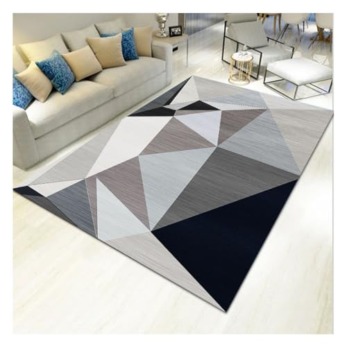 Nordische Bedruckt Bereichsteppich Eingangsmatte Moderner Geometrischer Teppich Sofa Couchtisch Abstrakt Gemusterte Teppiche mit Rutschfester Rückseite 39A von YOUCAI