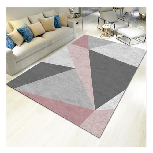 Nordische Bedruckt Bereichsteppich Eingangsmatte Moderner Geometrischer Teppich Sofa Couchtisch Abstrakt Gemusterte Teppiche mit Rutschfester Rückseite 40A von YOUCAI