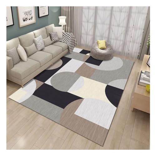 Nordische Bedruckt Bereichsteppich Eingangsmatte Moderner Geometrischer Teppich Sofa Couchtisch Abstrakt Gemusterte Teppiche mit Rutschfester Rückseite B354 von YOUCAI