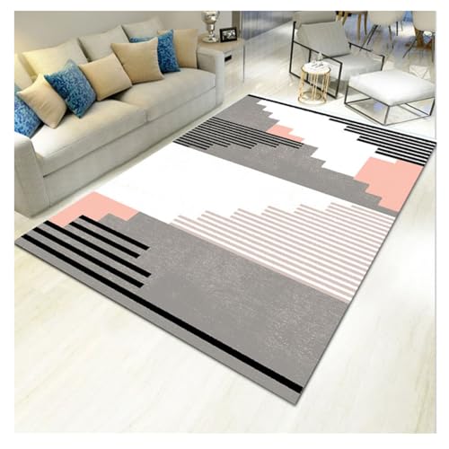 Nordische Bedruckt Bereichsteppich Eingangsmatte Moderner Geometrischer Teppich Sofa Couchtisch Abstrakt Gemusterte Teppiche mit Rutschfester Rückseite B762 von YOUCAI