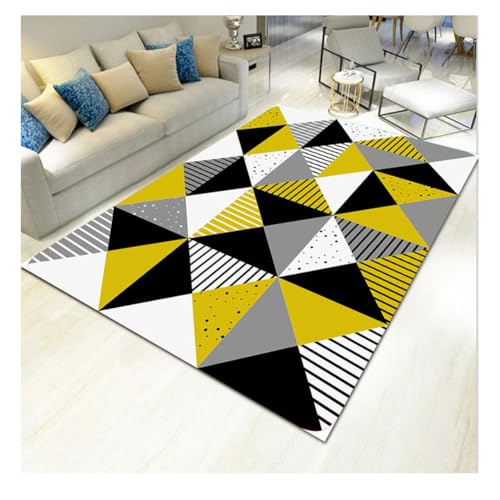 Nordische Bedruckt Bereichsteppich Eingangsmatte Moderner Geometrischer Teppich Sofa Couchtisch Abstrakt Gemusterte Teppiche mit Rutschfester Rückseite B793 von YOUCAI