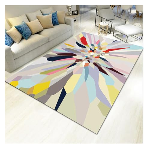 Nordische Bedruckt Bereichsteppich Eingangsmatte Moderner Geometrischer Teppich Sofa Couchtisch Abstrakt Gemusterte Teppiche mit Rutschfester Rückseite B820 von YOUCAI