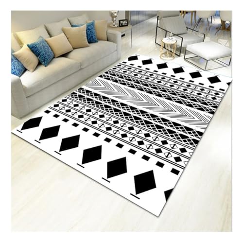 Nordische Bedruckt Bereichsteppich Eingangsmatte Moderner Geometrischer Teppich Sofa Couchtisch Abstrakt Gemusterte Teppiche mit Rutschfester Rückseite B847 von YOUCAI
