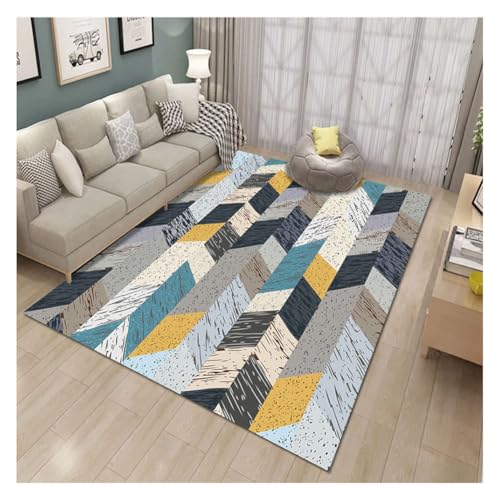 Nordische Bedruckt Bereichsteppich Eingangsmatte Moderner Geometrischer Teppich Sofa Couchtisch Abstrakt Gemusterte Teppiche mit Rutschfester Rückseite LuanHua von YOUCAI