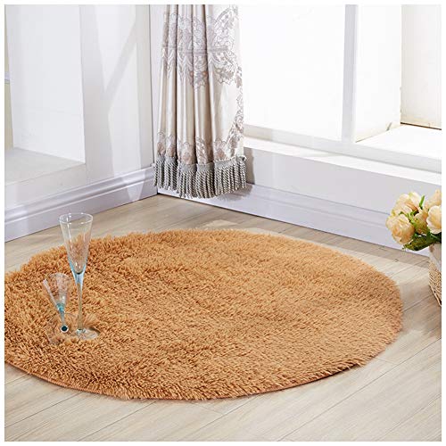 Teppich Rund - Flauschige Hochflor/Kurzflor Modern Teppiche fürs Wohnzimmer, Schlafzimmer, Esszimmer Oder Kinderzimmer Weicher Kunstfell Bett-Vorleger Oder Matte für Stuhl Sofa,60cm,Khaki-Lange Teppich Rund - Flauschige Hochflor/Kurzflor Modern Teppiche fürs Wohnzimmer, Schlafzimmer, Esszimmer Oder Kinderzimmer Weicher Kunstfell Bett-Vorleger Oder Matte für Stuhl Sofa,60cm,Khaki-Lange von YOUCAI