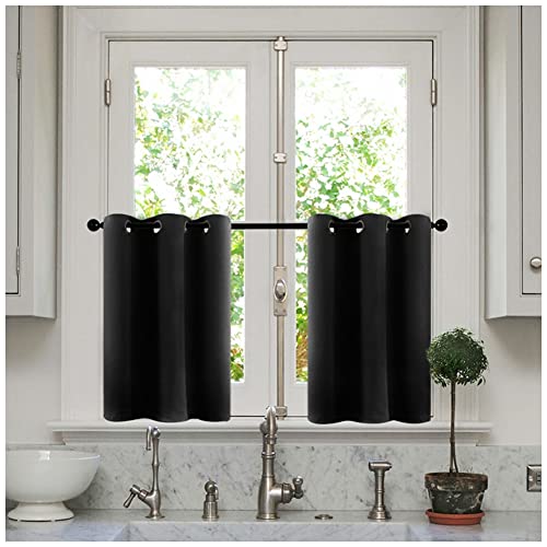 Vorhang Blickdicht Gardinen Thermovorhang mit Ösen Verdunklungsvorhang Ösenschal Vorhänge Gardine Schals Scheibengardine Fensterschal für Küche Büros Wohnzimmer Schlafzimmer Schwarz 86x91cm(1 Stück) Vorhang Blickdicht Gardinen Thermovorhang mit Ösen Verdunklungsvorhang Ösenschal Vorhänge Gardine Schals Scheibengardine Fensterschal für Küche Büros Wohnzimmer Schlafzimmer Schwarz 86x91cm(1 Stück) von YOUCAI