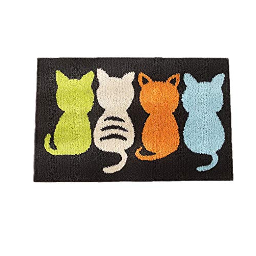 YOUCAI Badematte Schlafzimmer Absorbent rutschfest Badezimmer Home Decor Katze Füße Fußmatte Badvorleger als Schmutzfangmatte und Sauberlaufmatte Fußabstreifer Tief grau 40x60 von YOUCAI