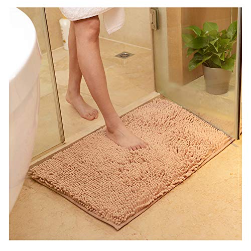 YOUCAI Badematte rutschfest Chenille Teppich Badteppich Verdickt Badezimmerteppich Weich Badeteppich Flauschige Mikrofaser Badvorleger, Supersaugfähig, Maschinenwaschbar,Braun,60x90 von YOUCAI