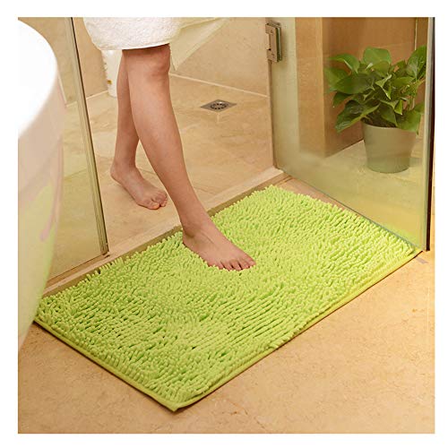 YOUCAI Badematte rutschfest Chenille Teppich Badteppich Verdickt Badezimmerteppich Weich Badeteppich Flauschige Mikrofaser Badvorleger, Supersaugfähig, Maschinenwaschbar,Grün,40x120 von YOUCAI