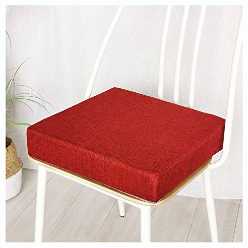 YOUCAI Einfarbig Sitzkissen Weiches Stuhlkissen Innen-Außengarten Patio Home Küche Büro Sofa Sitzkissen Gesäß Kissen,Rot,40x40x8cm von YOUCAI