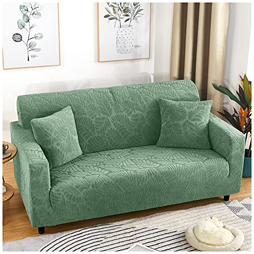 YOUCAI Elastischer Sofabezug 1 Sitzer/2 Sitzer/3 Sitzer/4 Sitzer, Stretch Sofa-überwürfe Sofahusse für Sofa Antirutsch Jacquard Blumendruck Couchbezug,A-Grün,1 Sitzer(90-140cm von YOUCAI